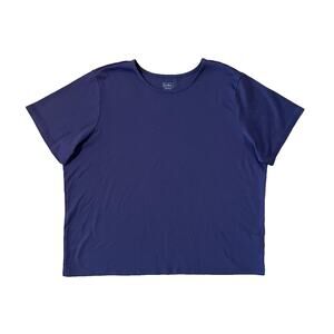 L.L. Bean Women’s 2X Navy Blue Supima Cotton Tee Shirt Short Sleeve Plus Size